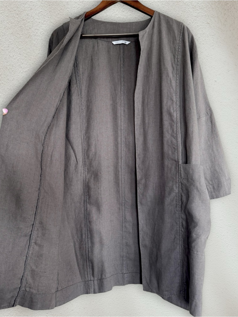Cottagecore Folk Inspired Oversized Linen Kimono Jacket 100% Linen XS LinenFox